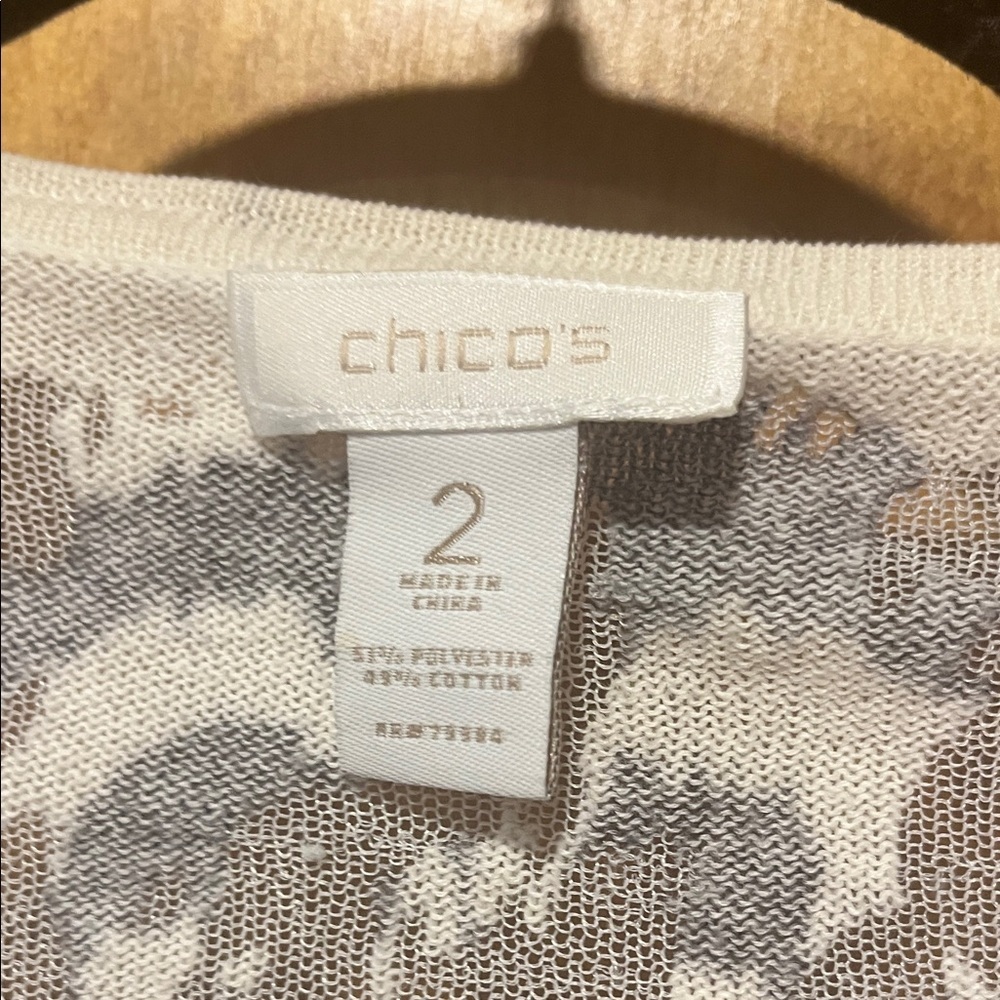 Chico's gray and White Patterned Cardigan - Picture 3 of 5